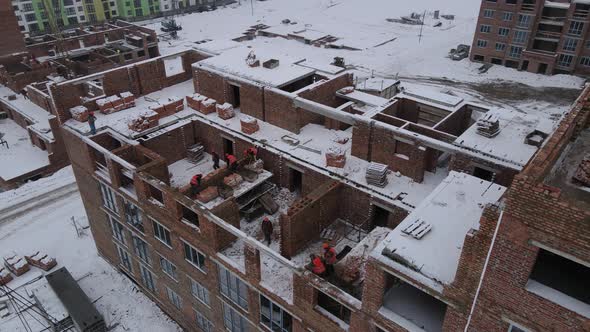 Construction Of A Multi-storey Building In Winter