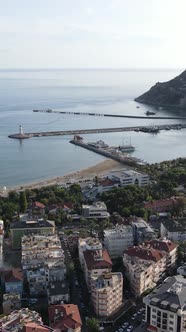 Vertical Video Alanya Turkey  a Resort Town on the Seashore