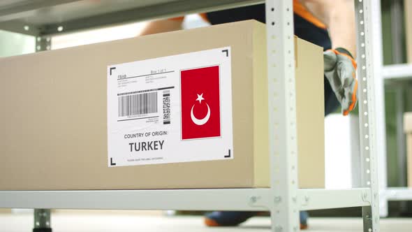 Box with Goods From Turkey in a Storage