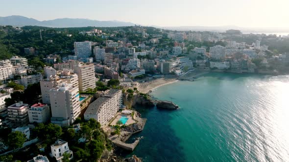 Aerial View of the Capital of Mallorca  Palma De Mallorca in Spain