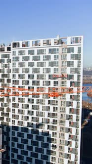 Construction of a Skyscraper in a Metropolis Aerial Vertical View