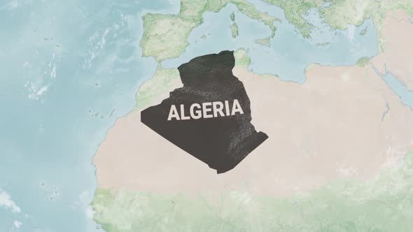 Globe Map of Algeria with a label