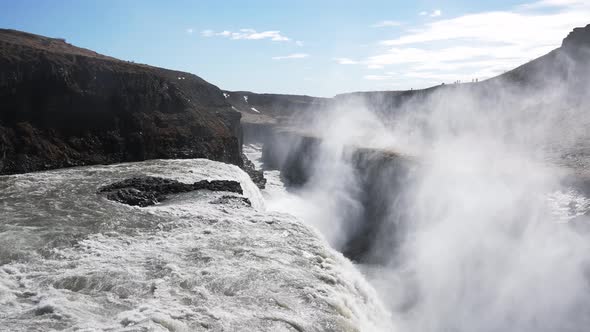 Idyllic View of Gullfoss Waterfall in Golden Circle in Iceland