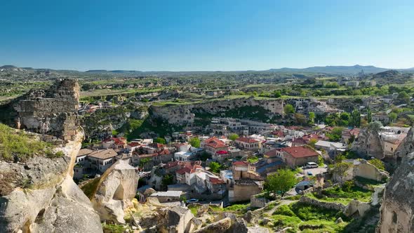 Cappadocia aerial view 4 K View of the City Urgup