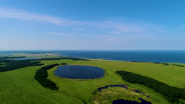 Green Coast, Blue Sea, Aerial View