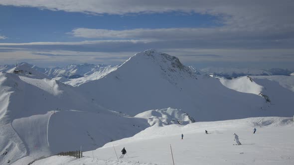 People skiing on a ski slope