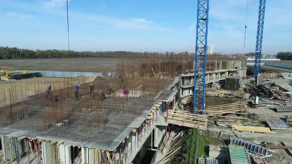 Construction Site Construction of a Large Modern Building