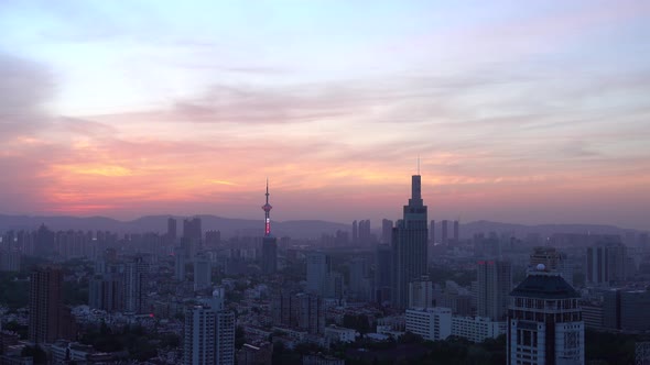 Skyline of Nanjing with Zifeng Tower