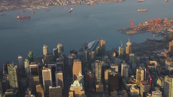 Aerial View of Modern Downtown City