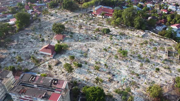 Aerial view Muslim cemetery