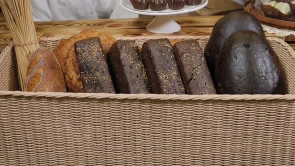 Closeup of Yeastfree and Glutenfree Bread on the Shelves in the Store