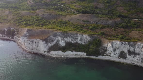 Aerial View of the Scenic Cliffs on a Sea Coast