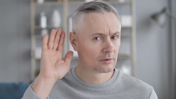 Gray Hair Man Listening Secret Carefully