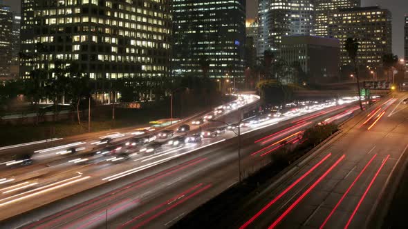 Los Angeles Night Traffic Time Lapse