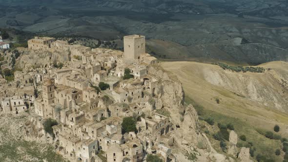 Craco paese fantasma, abbandonato, Basilicata- Italia 4K