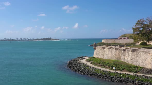 Paseo de la Princesa Show El Castillo San Felipe del Morro and the Bay at san juan Puerto Rico