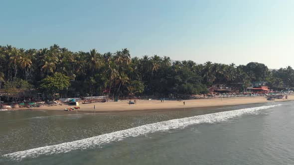 Beautiful tropic beach with a few visitors at the tourist destination spot of Palolem, India