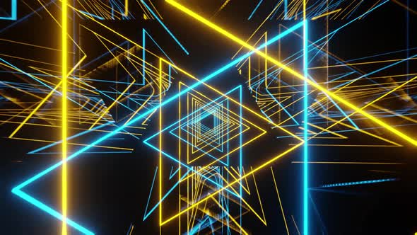 Neon Party Triangles Background Vj Loop HD