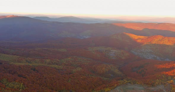 Beautiful View of Panoramic Landscape with Mountains and Forest