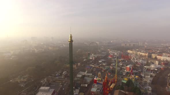 Aerial of Prater on a cloudy day