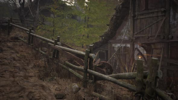 Ancient Wooden Village in Country Side alt