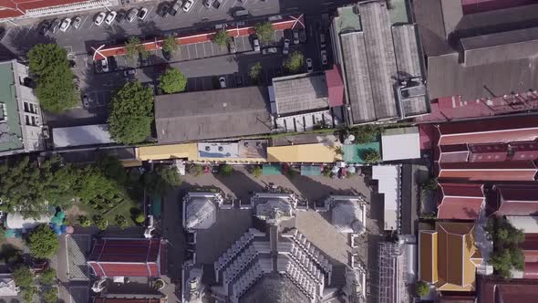 Temples Aerial View in Bangkok in Thailand