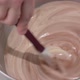 Pastry Chef Kneads the Chocolate Mousse for the Cake - VideoHive Item for Sale