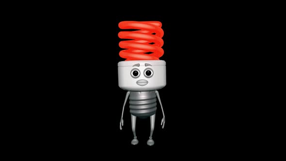 Red Light Bulb Jumping Looped Alpha Channel