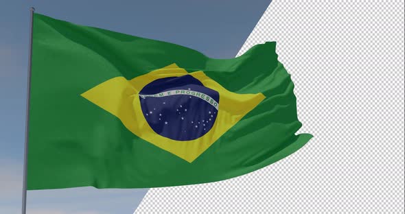 flag Brazil patriotism national freedom, seamless loop, alpha channel