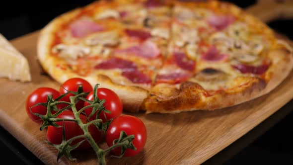 Fresh Baked Crusty Pizza in an Italian Restaurant