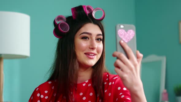 Young Woman Blogger Is Filming Emotional Vlog