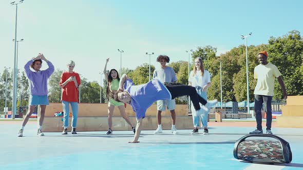 group of teens having fun