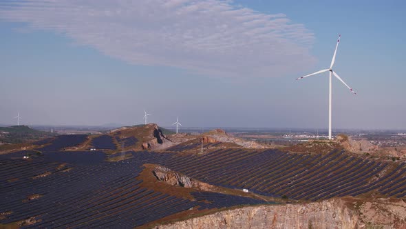 Solar power station in montain