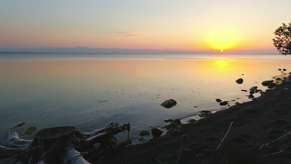 Sevan Lake With Sunset In Armenia