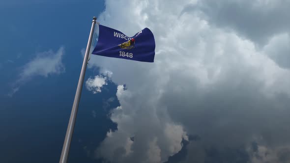 Wisconsin State Flag Waving 2K