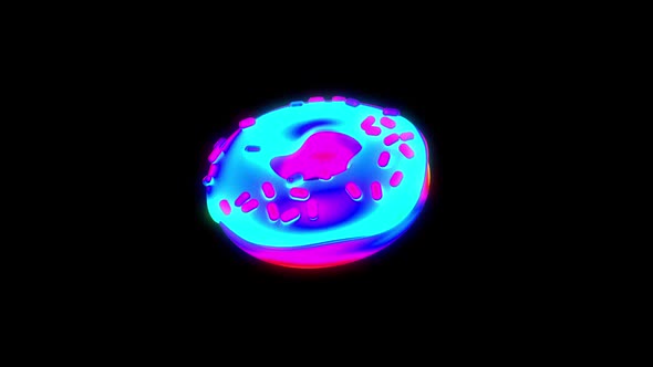 3D Donut Flying Psychedelic Animation for Colorful NFT