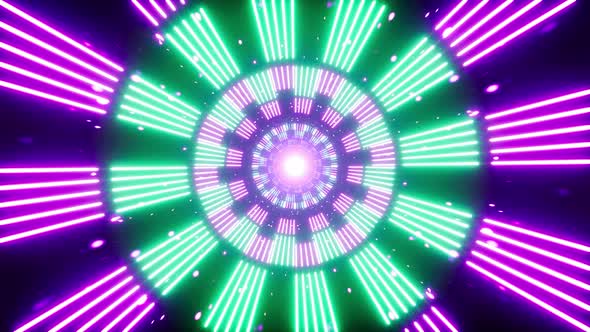 Glowing Purple and Green Light Beam VJ Loop