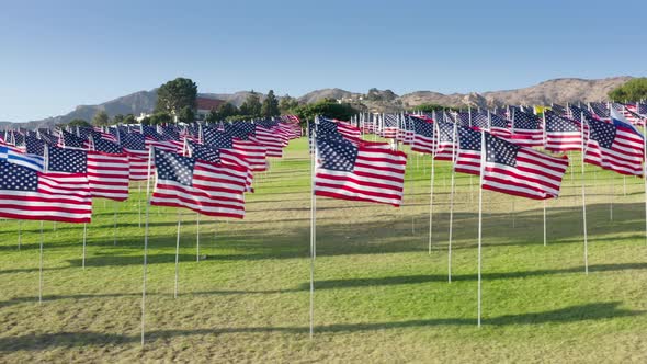 Traditional Tribute of Massive Display of Flags in Honor of Victims