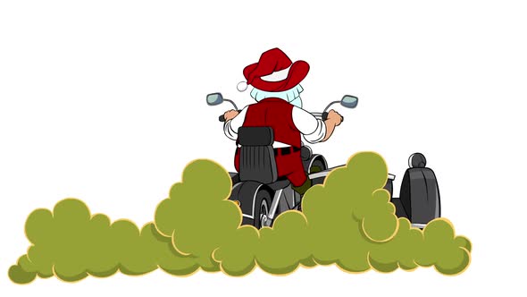 Santa Claus Motorcycle Smoke alt