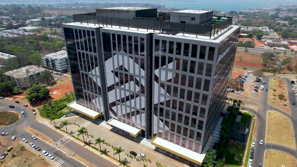 Downtown Brasilia Brazil aerial view. Cityscape of brazilian capital city