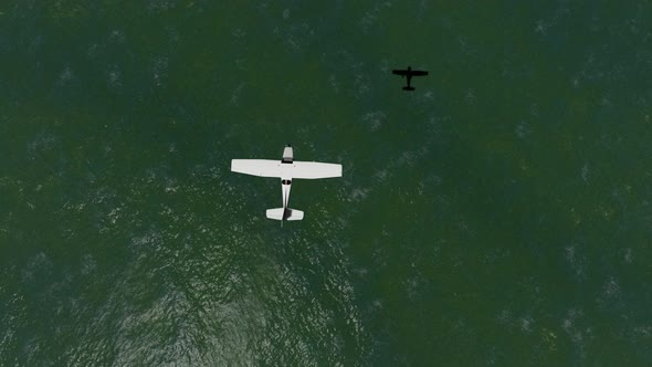 Aircraft  Over Blue Sea