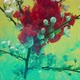 Red Color Paint Flows in Water Covering Blooming Tree Branch - VideoHive Item for Sale