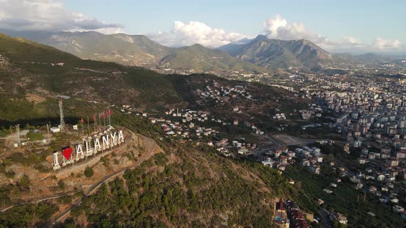 Aerial View Alanya Turkey  Resort Town Seashore