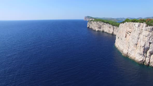 Aerial view of dangerous cliffs in Mediterranean sea