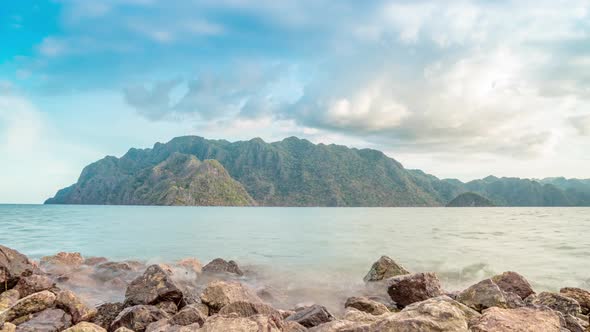 Beautiful Landscape Sea with Rocks and Mountain Coron in Busuanga, Philippines