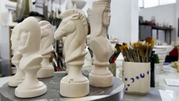 Chess Stones Made Of Ceramic Clay