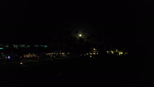 Night scape of historic center of Jericoacoara Ceara Brazil.