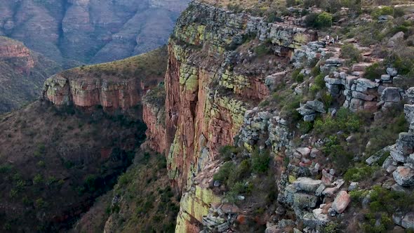 A Beautiful Aerial Drone Shot of A Vast Mountain Valley in Drakensberg, South Africa