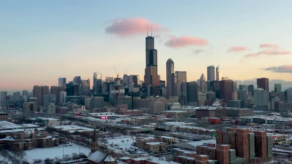 Chicago at Sunrise in Winter