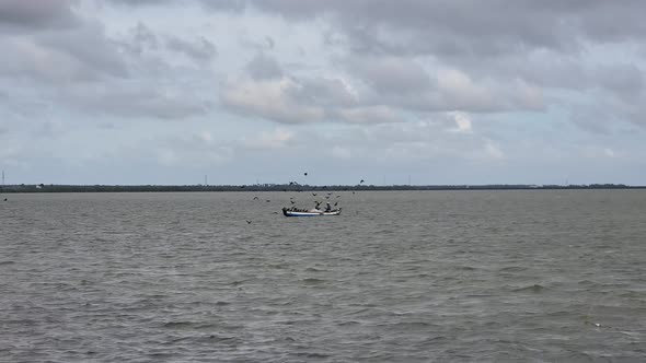 Small Fishing Boat On A Lake